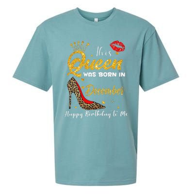 This Queen Was Born In December Happy Birthday To Me Sueded Cloud Jersey T-Shirt