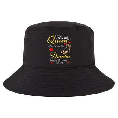 This Queen Was Born In December Leopard Birthday Gift Cool Comfort Performance Bucket Hat