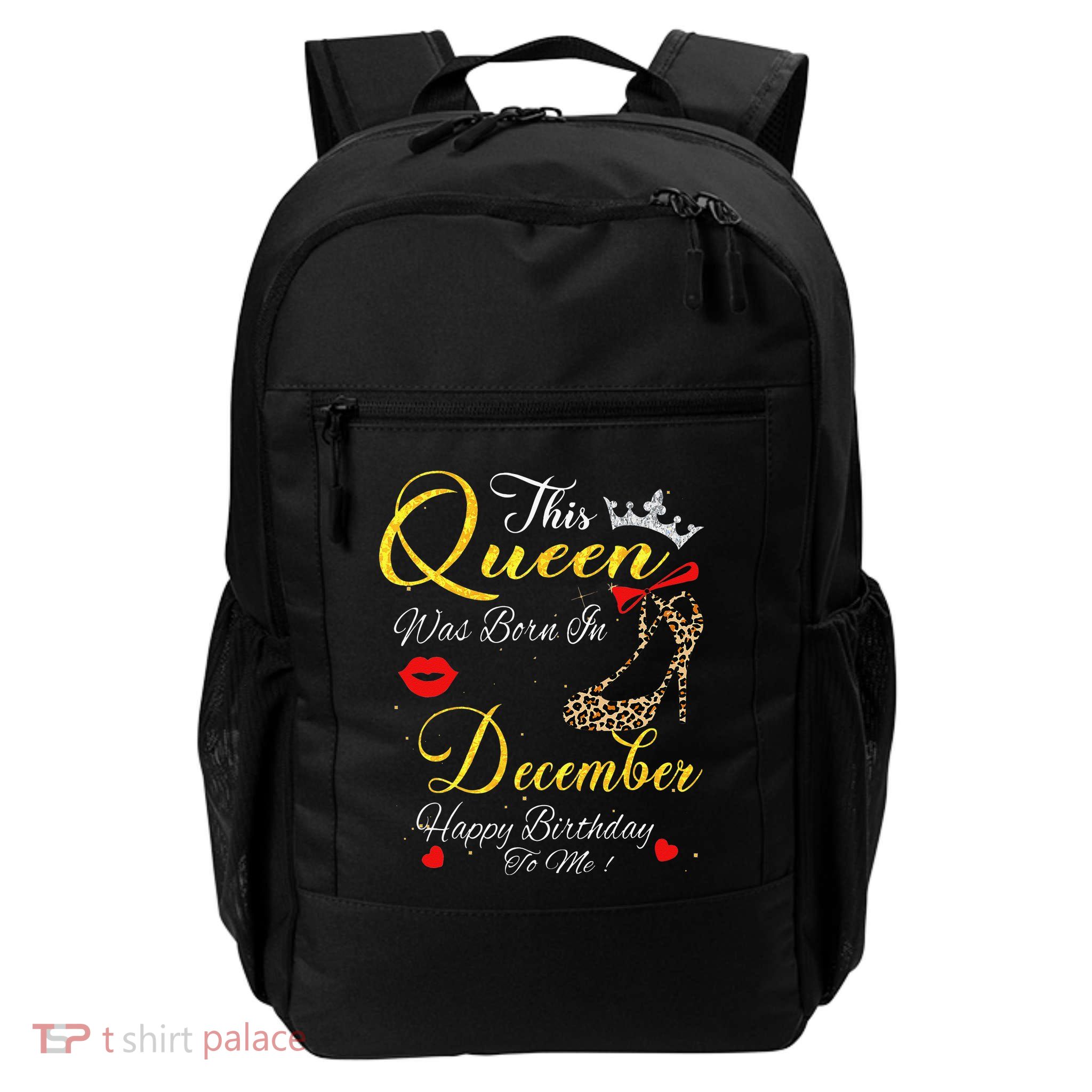 This Queen Was Born In December Leopard Birthday Gift Backpack
