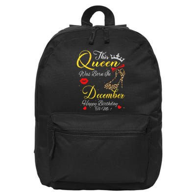 This Queen Was Born In December Leopard Birthday Gift 16 in Basic Backpack