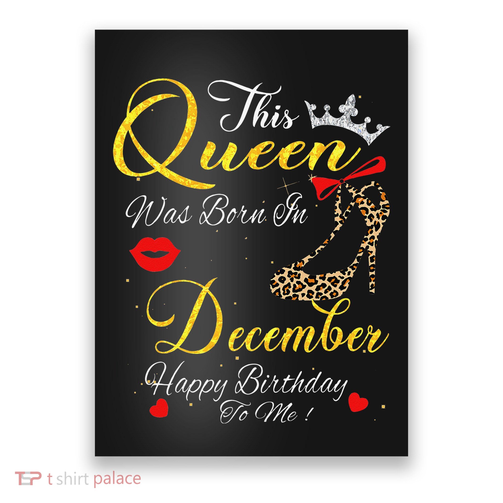 This Queen Was Born In December Leopard Birthday Gift Poster