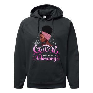 This Queen Was Born In February Black Queen Birthday Performance Fleece Hoodie