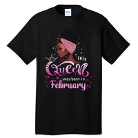 This Queen Was Born In February Black Queen Birthday Tall T-Shirt