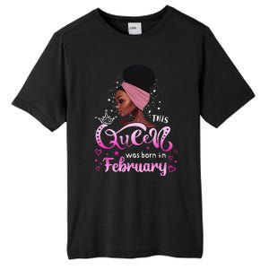 This Queen Was Born In February Black Queen Birthday Tall Fusion ChromaSoft Performance T-Shirt