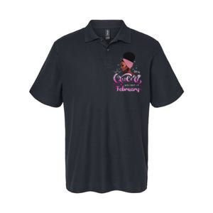 This Queen Was Born In February Black Queen Birthday Softstyle Adult Sport Polo