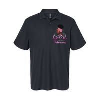 This Queen Was Born In February Black Queen Birthday Softstyle Adult Sport Polo