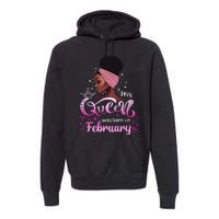 This Queen Was Born In February Black Queen Birthday Premium Hoodie