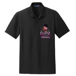 This Queen Was Born In February Black Queen Birthday Dry Zone Grid Polo