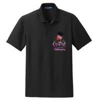 This Queen Was Born In February Black Queen Birthday Dry Zone Grid Polo