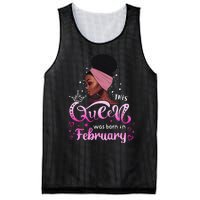 This Queen Was Born In February Black Queen Birthday Mesh Reversible Basketball Jersey Tank