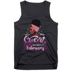 This Queen Was Born In February Black Queen Birthday Tank Top