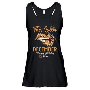 This Queen Was Born In December Happy Birthday To Me Leopard Ladies Essential Flowy Tank