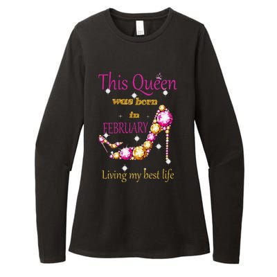 This Queen was Born In February Womens CVC Long Sleeve Shirt