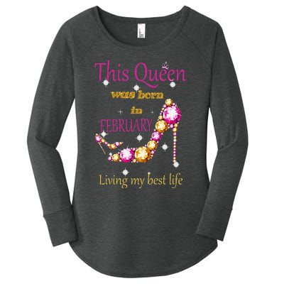 This Queen was Born In February Women's Perfect Tri Tunic Long Sleeve Shirt