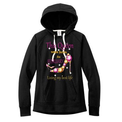 This Queen was Born In February Women's Fleece Hoodie