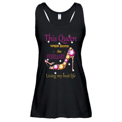 This Queen was Born In February Ladies Essential Flowy Tank