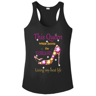 This Queen was Born In February Ladies PosiCharge Competitor Racerback Tank