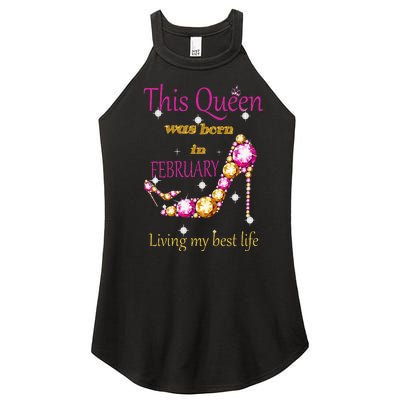 This Queen was Born In February Women's Perfect Tri Rocker Tank