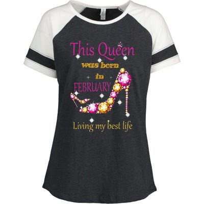 This Queen was Born In February Enza Ladies Jersey Colorblock Tee