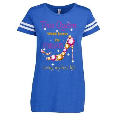 This Queen was Born In February Enza Ladies Jersey Football T-Shirt