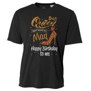 This Queen Was Born In May Happy Birthday To Me leopard Cooling Performance Crew T-Shirt