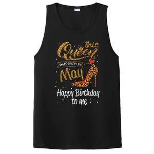 This Queen Was Born In May Happy Birthday To Me leopard PosiCharge Competitor Tank