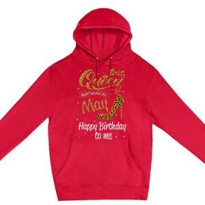 This Queen Was Born In May Happy Birthday To Me leopard Premium Pullover Hoodie