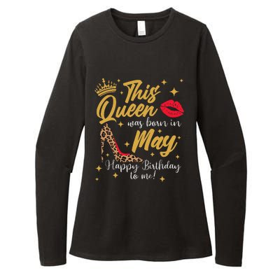 This Queen Was Born In May Happy Birthday To Me Womens CVC Long Sleeve Shirt