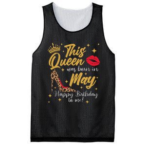 This Queen Was Born In May Happy Birthday To Me Mesh Reversible Basketball Jersey Tank