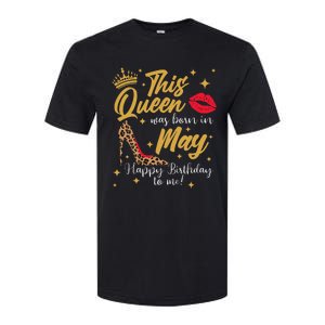 This Queen Was Born In May Happy Birthday To Me Softstyle CVC T-Shirt