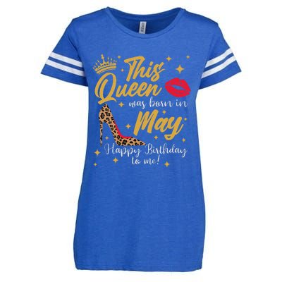 This Queen Was Born In May Happy Birthday To Me Enza Ladies Jersey Football T-Shirt