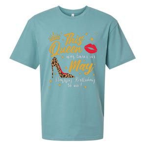 This Queen Was Born In May Happy Birthday To Me Sueded Cloud Jersey T-Shirt