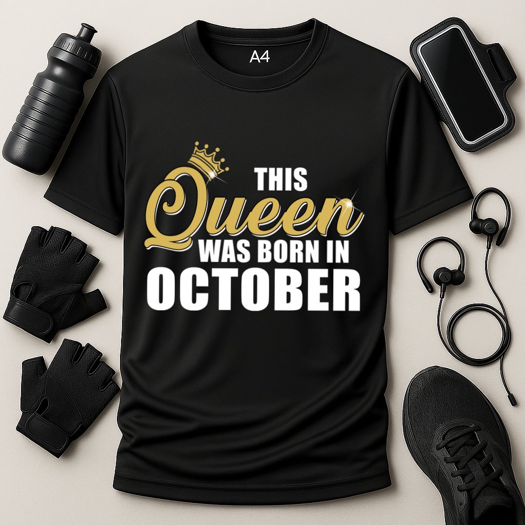 This Queen Was Born In October Performance Shirt