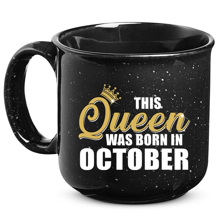 This Queen Was Born In October 15oz Campfire Ceramic Mug
