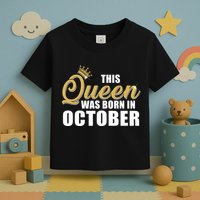 This Queen Was Born In October Toddler T-Shirt