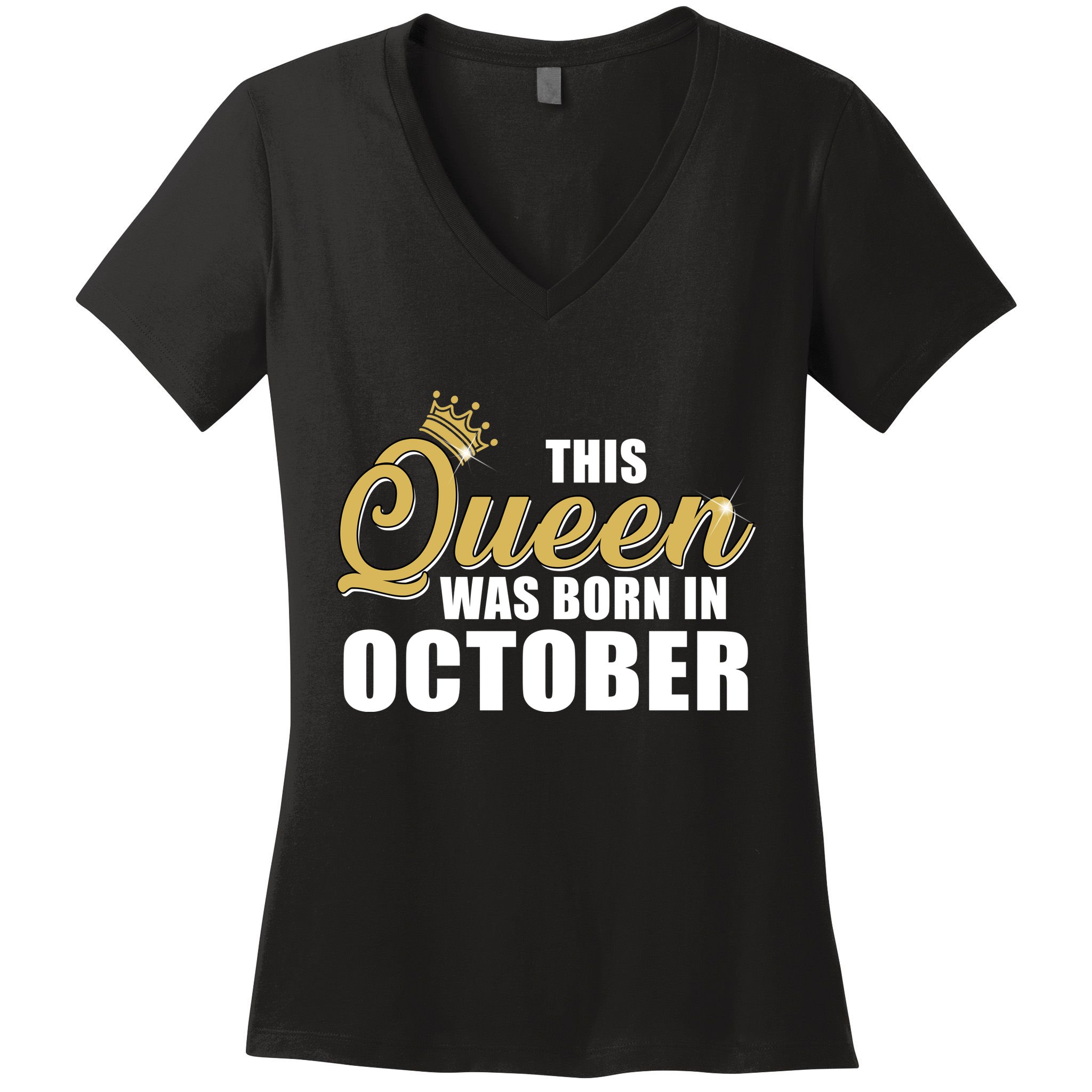 This Queen Was Born In October Women's V-Neck T-Shirt