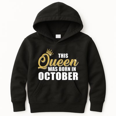 This Queen Was Born In October Kids Hoodie