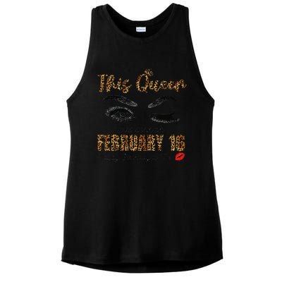 This Queen Was Born In February 16th Happy Birthday To Me Ladies PosiCharge Tri-Blend Wicking Tank