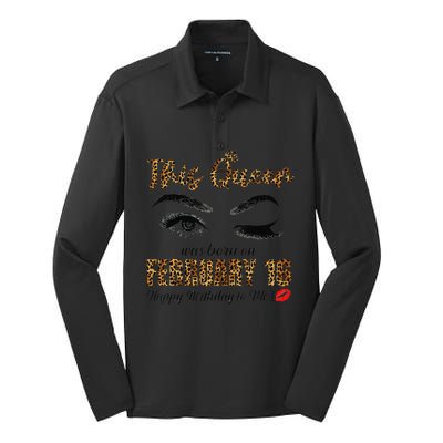 This Queen Was Born In February 16th Happy Birthday To Me Silk Touch Performance Long Sleeve Polo