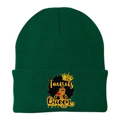 Taurus Queen Zodiac Sign Birthday Afro Black Woman Knit Cap Winter Beanie