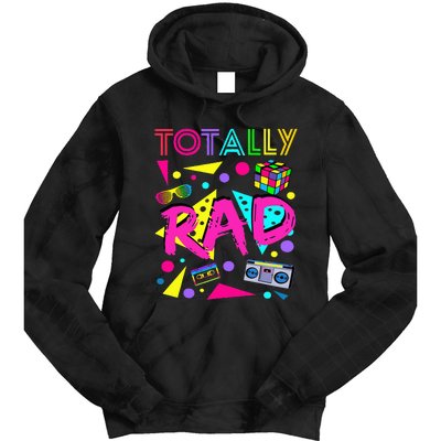 Totally Rad 1980s Vintage Eighties Party Tie Dye Hoodie