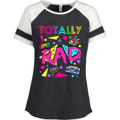 Totally Rad 1980s Vintage Eighties Costume Party Enza Ladies Jersey Colorblock Tee