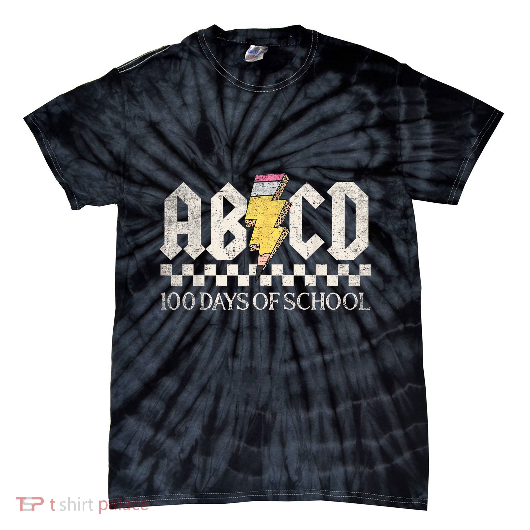 Teachers Rock 100 Days Of School Abcd 100th Day Tie-Dye T-Shirt