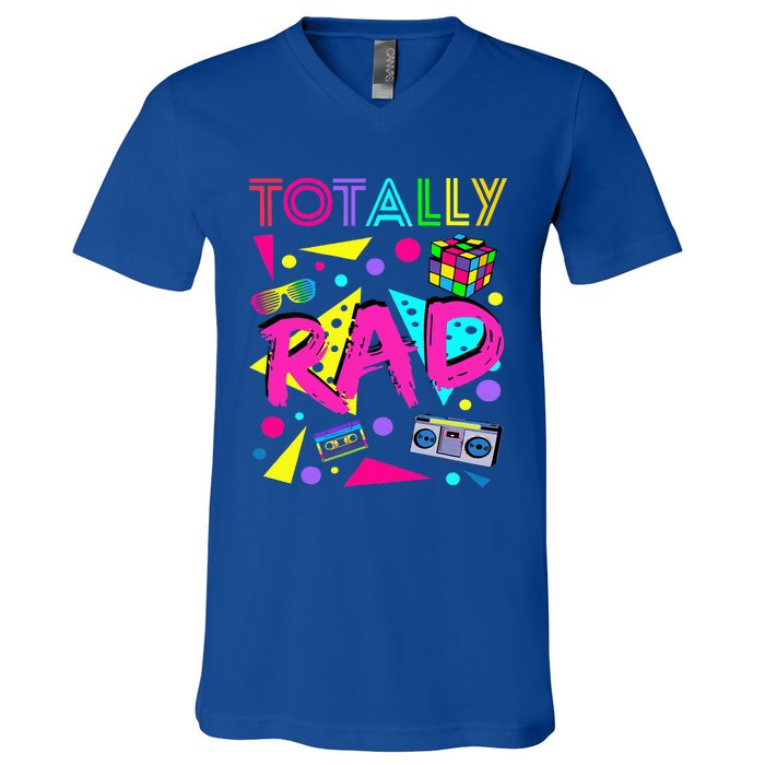 Totally Rad 1980s Vintage Eighties Costume Party V-Neck T-Shirt