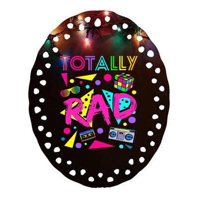 Totally Rad 1980s Vintage Eighties Costume Party Ceramic Oval Ornament