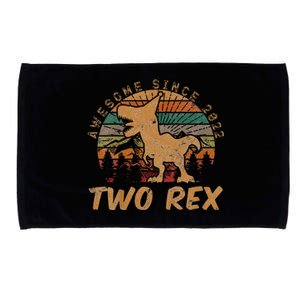 Two Rex 2nd Birthday Gift Second Dinosaur 2 Year Old  Microfiber Hand Towel