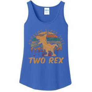 Two Rex 2nd Birthday Gift Second Dinosaur 2 Year Old  Ladies Essential Tank