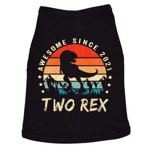 Two Rex 2nd Birthday Gift Second Dinosaur 2 Year Old Doggie Tank