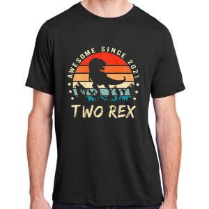 Two Rex 2nd Birthday Gift Second Dinosaur 2 Year Old Adult ChromaSoft Performance T-Shirt