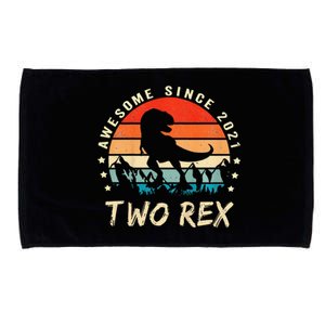 Two Rex 2nd Birthday Gift Second Dinosaur 2 Year Old Microfiber Hand Towel